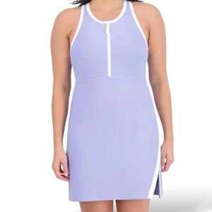 SAGE COLLECTIVE Periwinkle Sport / Tennis Dress w/ Shorts 1/4 Zip Front Sz L